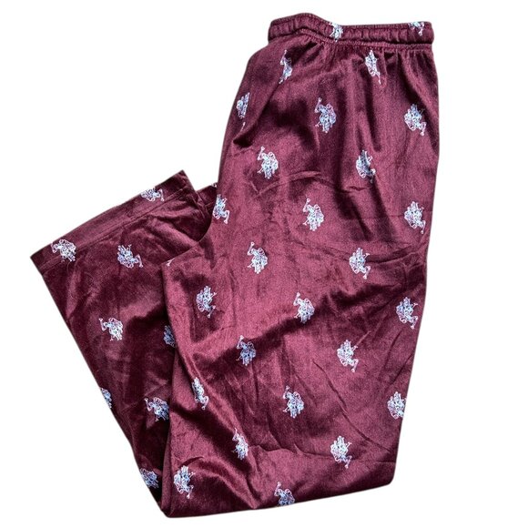 U.S. Polo Assn Blue Label Lounge Pants • Men’s L • Crushed Velvet Logo Sleepwear - Picture 1 of 5